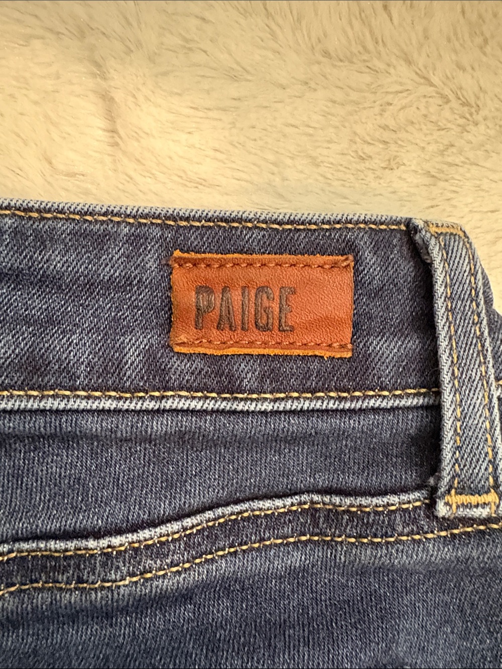 PAIGE Dark Blue High-Rise Stretch Jeans - Picture 6 of 8